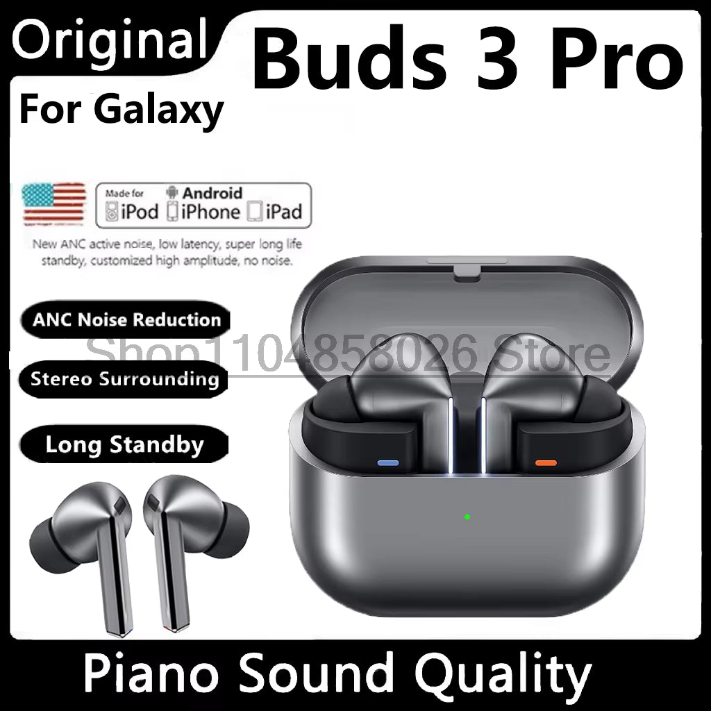 Upgrade Pro Buds 3 Pro Wireless Bluetooth Earphone Noise Reduction in Ear for Galaxy Wireless Charging TWS Headset Sport Earbuds