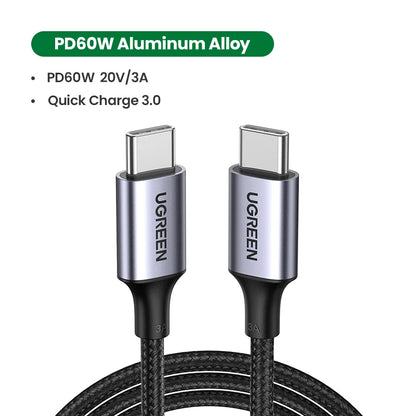 USB C Cable PD60W Fast Charge Cable for Iphone 17 16 15 Samsung S25 S24 Ipad Macbook Air Xiaomi Fast Charging Data Cable