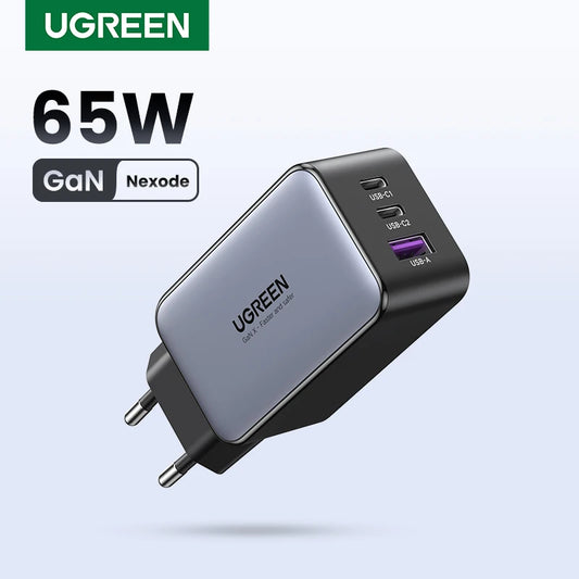 65W Gan Charger Quick Charge 4.0 3.0 USB C Charger for Iphone 17 16 15 Pro Max Laptop Macbook Air Tablet PD Fast Charger