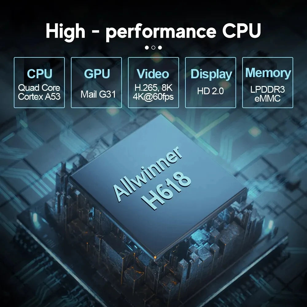 DQ10 ATV Mini TV Stick Android13 Support 8K Video 4K Wifi6 Allwinner H618 Quad Core Cortex A53 Voice Remote Smart TV Box