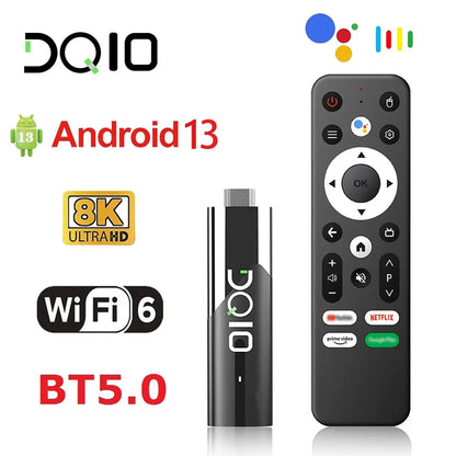 DQ10 ATV Mini TV Stick Android13 Support 8K Video 4K Wifi6 Allwinner H618 Quad Core Cortex A53 Voice Remote Smart TV Box