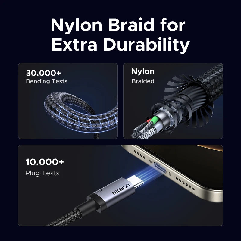 USB C Cable PD60W Fast Charge Cable for Iphone 17 16 15 Samsung S25 S24 Ipad Macbook Air Xiaomi Fast Charging Data Cable